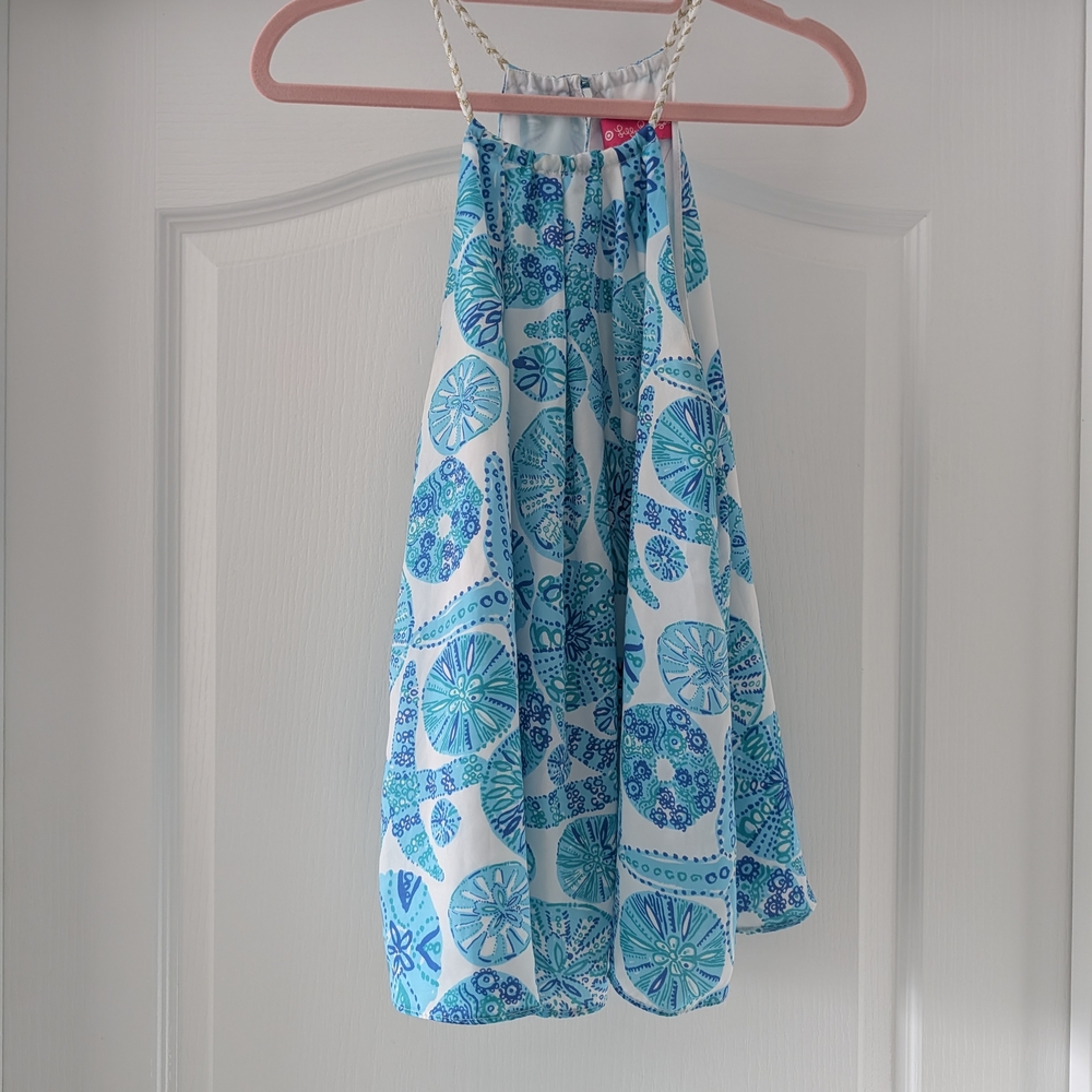Lilly Pulitzer for Target White Tank Top with Blue & Teal Medallion Print